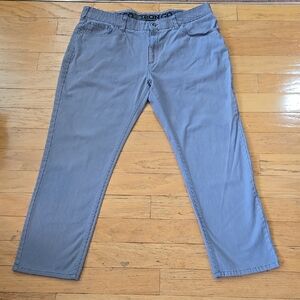 IRON CO. Mens Pants 38x27 1/2"  Khaki Grays 5-Pocket Jean Style Flex Stretch